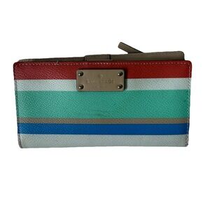 Kate Spade Grove Street Stacy Dunestripe Multi colored Stripes bifold wallet